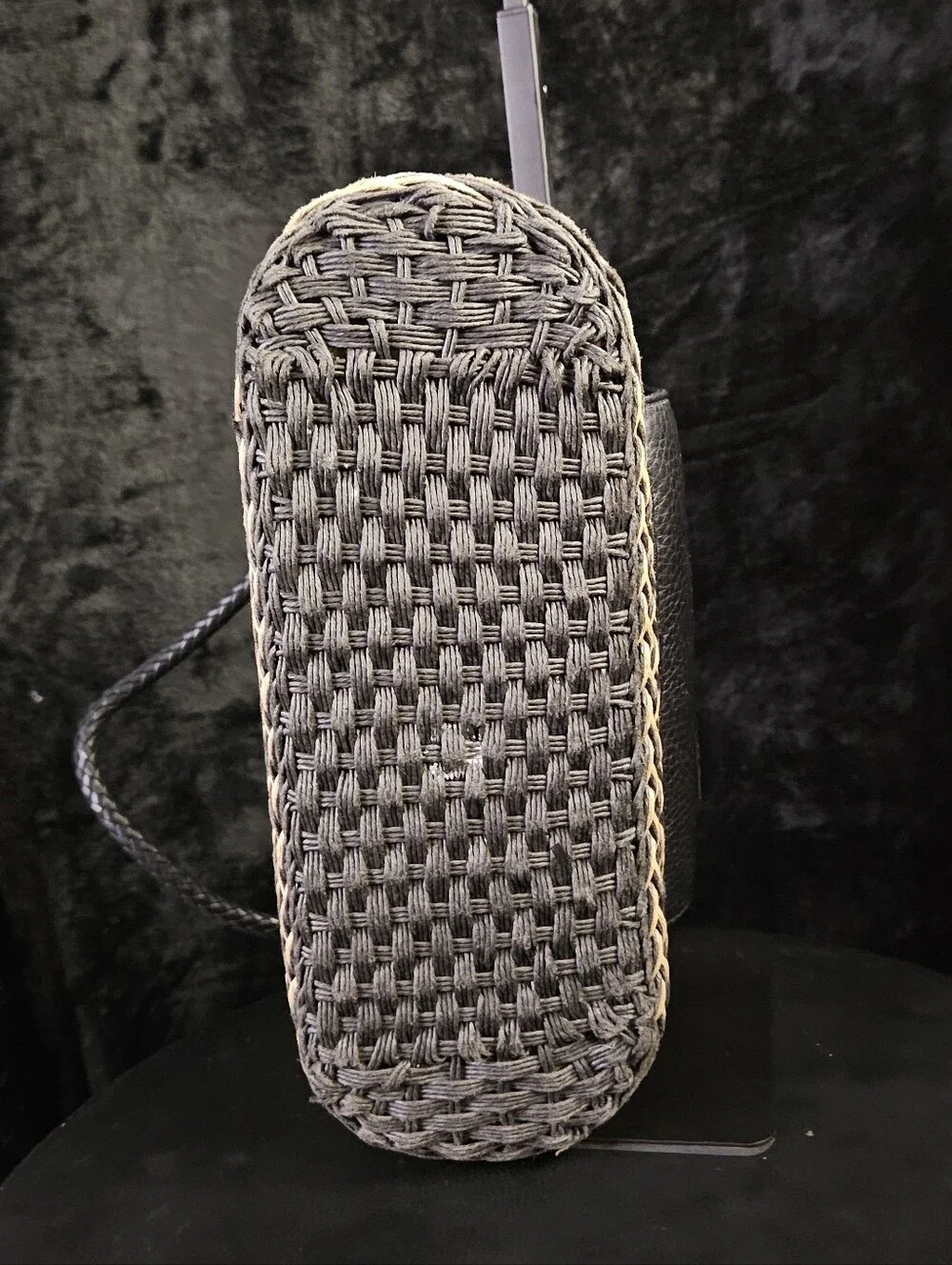 Brighton Edna Woven Straw Hobo Bag with Front Leather Pocket